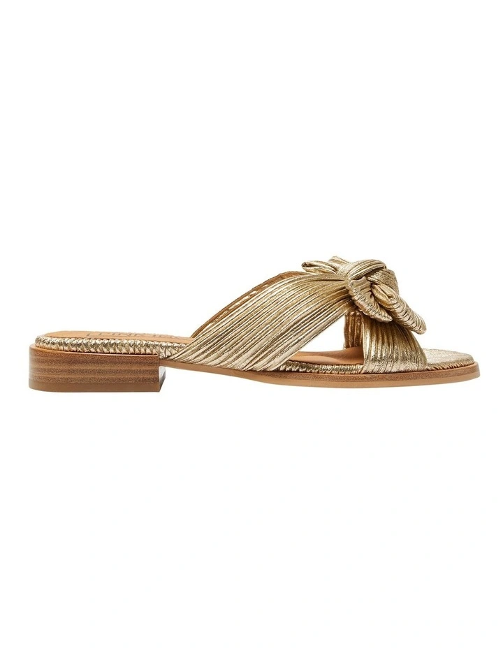 Rhapsody Sandals in Gold Pleat