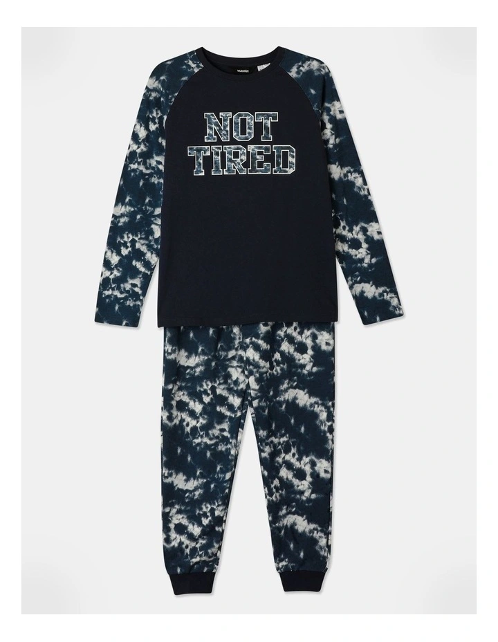 Essential Not Tired Pyjama Set in Navy