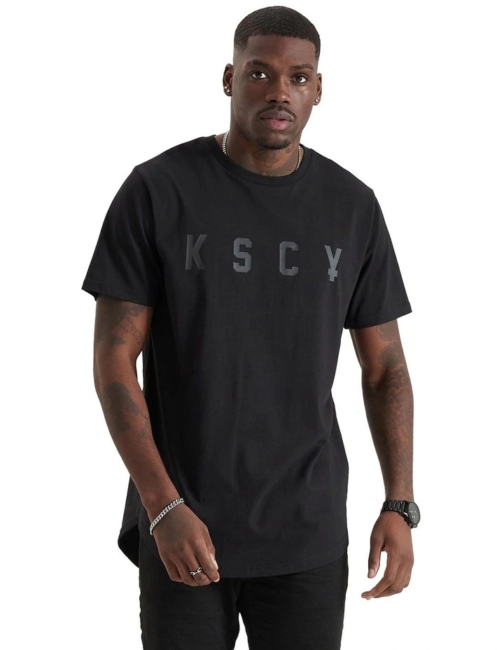 Trained Dual Curved Tee in Jet Black