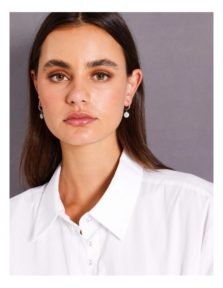 Cubic Zirconia Drop Earring in Silver