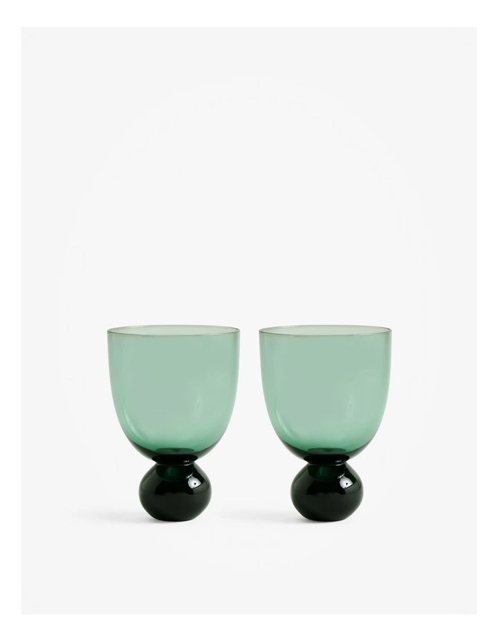 Ester Cocktail Glass Set Of 2 in Forest Green