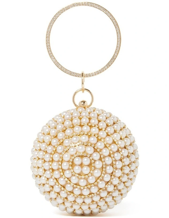 Kylie Pearl Clutch in Pearl