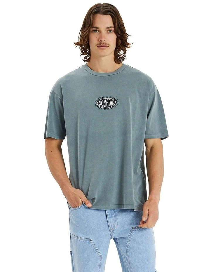 Bay Box Fit Tee in Pigment Stormy Sea