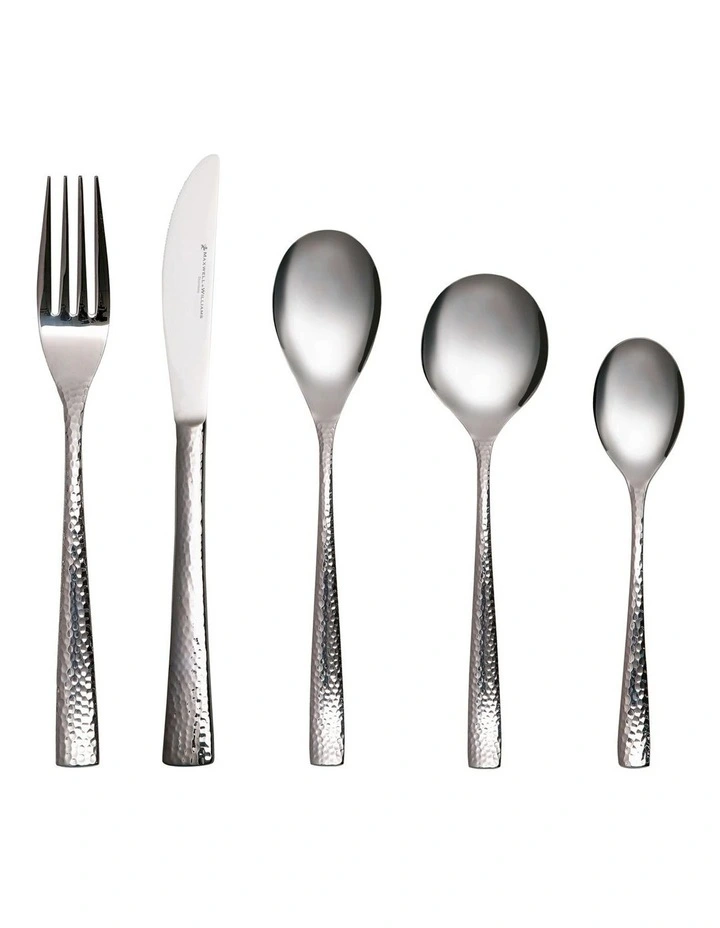 Wayland Hammered Cutlery Set 36 Piece Gift Boxed in Silver