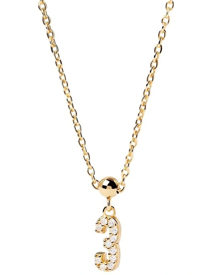 Number 3 Charm in Gold