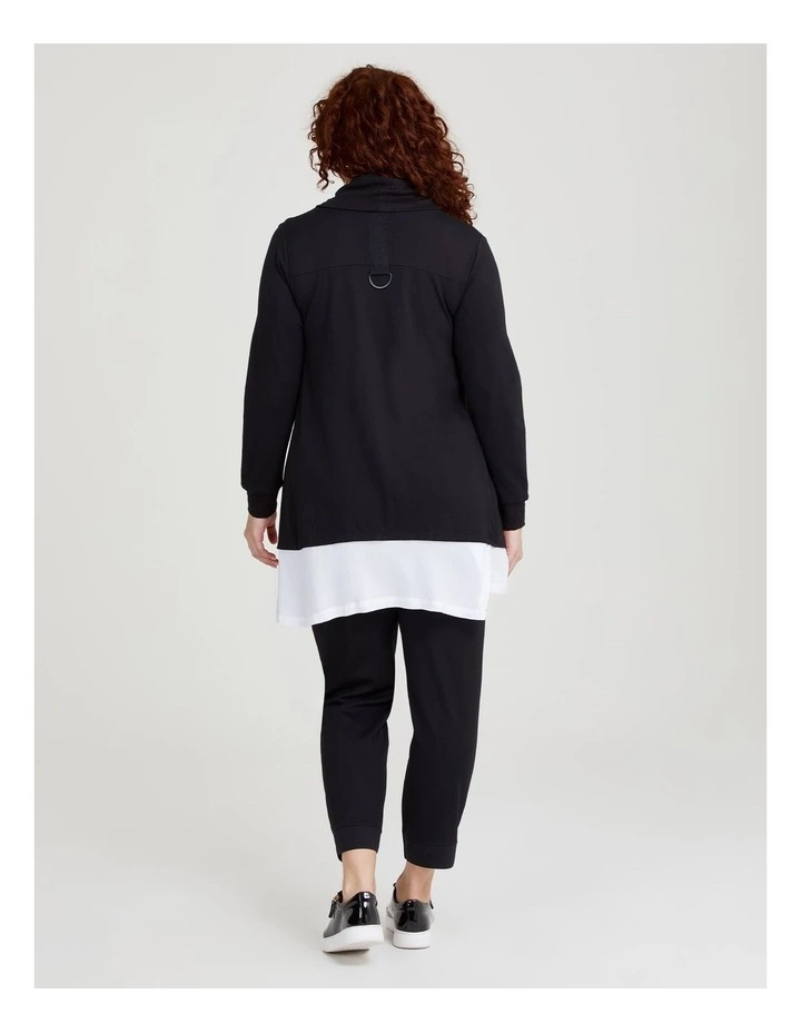 Ponte Carlie Contrast Tunic in Black/White