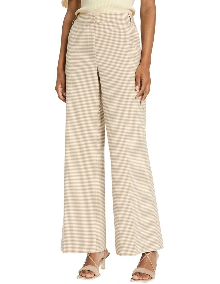 In Your Eyes Wide Leg Pant in Beige/White