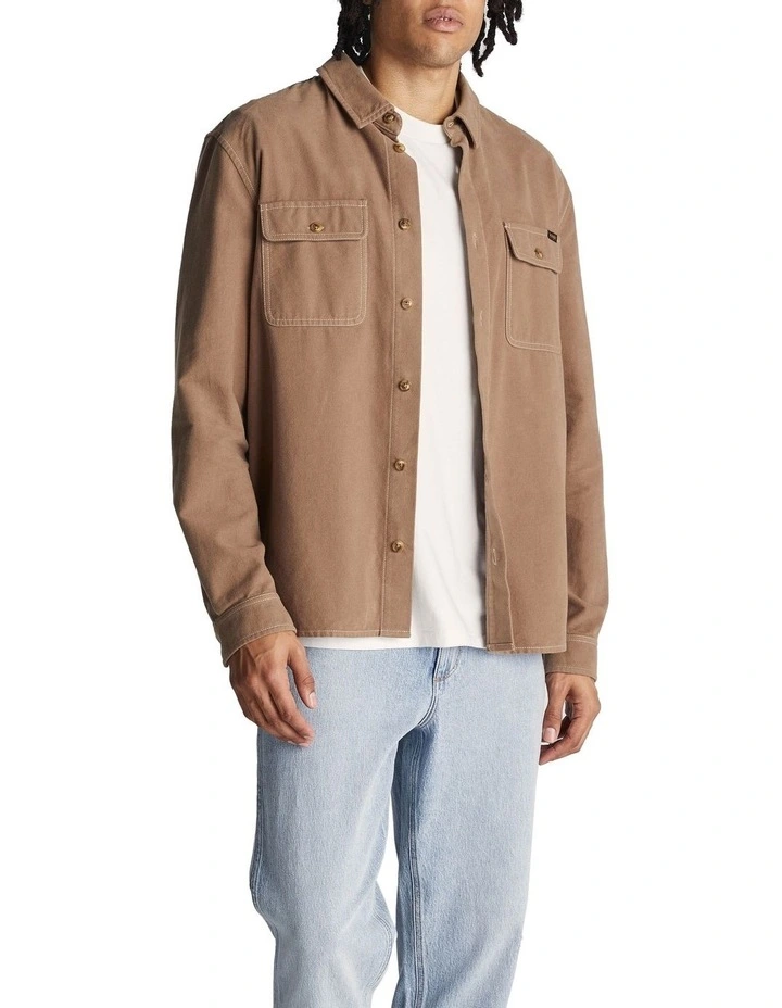 Trade Overshirt in Felt Brown