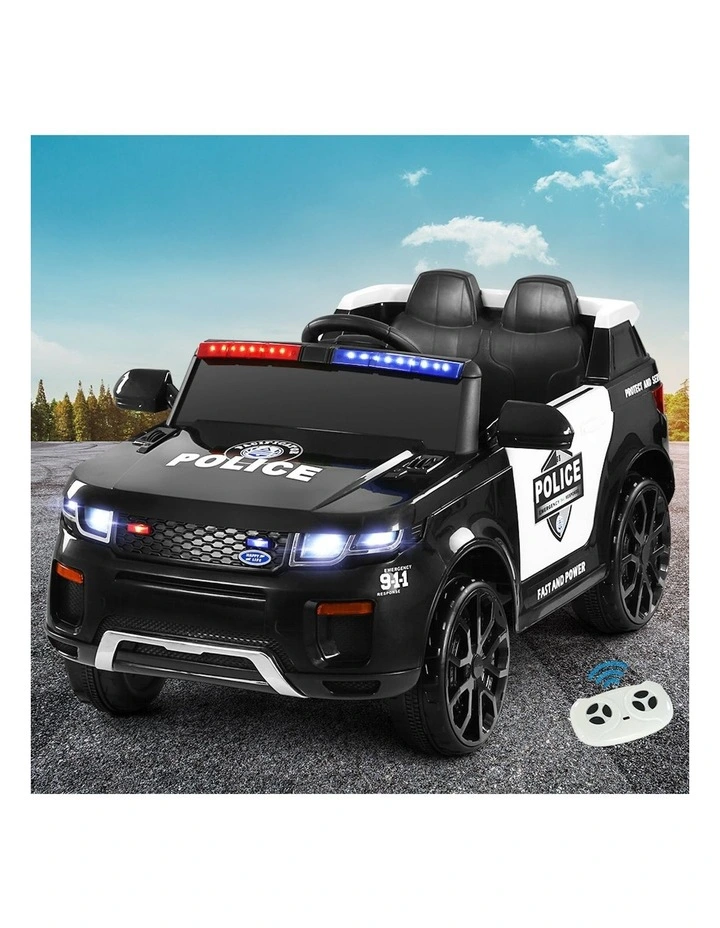 Kids Electric Ride On Patrol Police Car Black