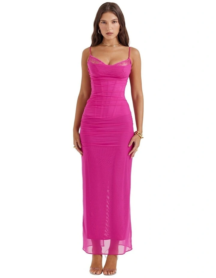 Nalini Maxi Dress in Fuchsia