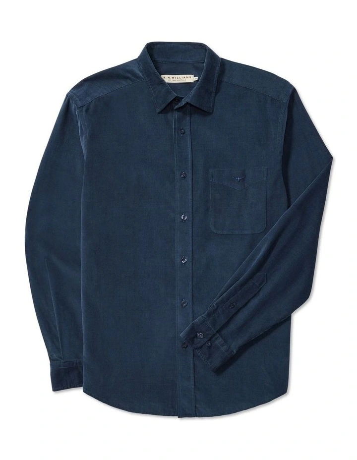 Corderoy Long Sleeve Shirt in Blue