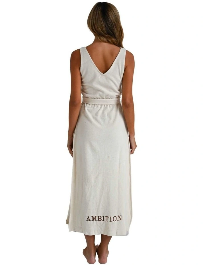 Organic Cotton Long Dress in Beige