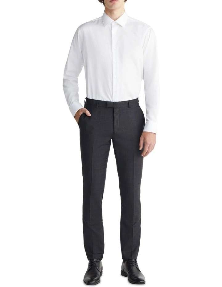 X Slim Pow Check Suit Pant in Charcoal
