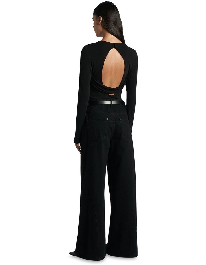 Open Back Bodysuit in Black