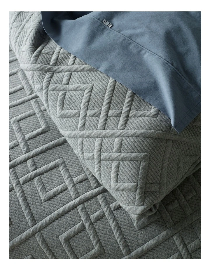 Weston Jersey Jacquard Quilt Cover Set in Charcoal