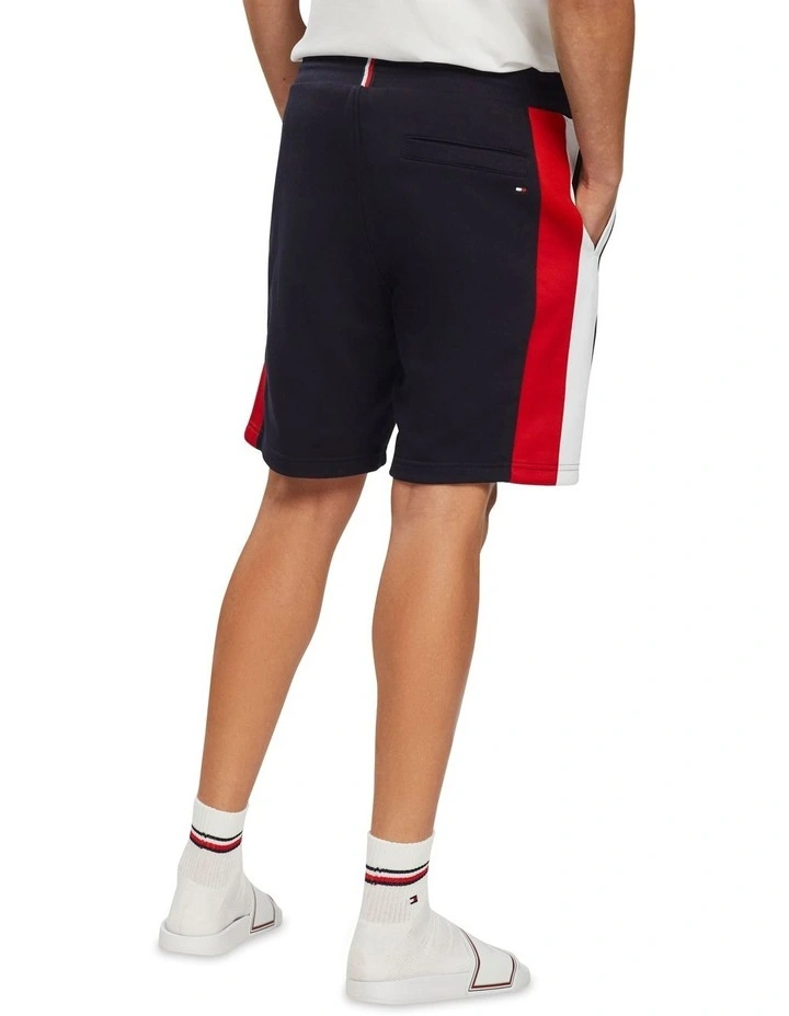 Textured Insert Sweatshort in Navy