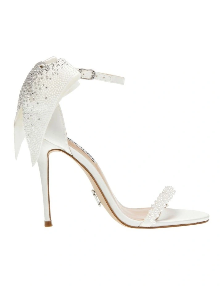 Bellarosa-P Bow Heels in Ivory Satin