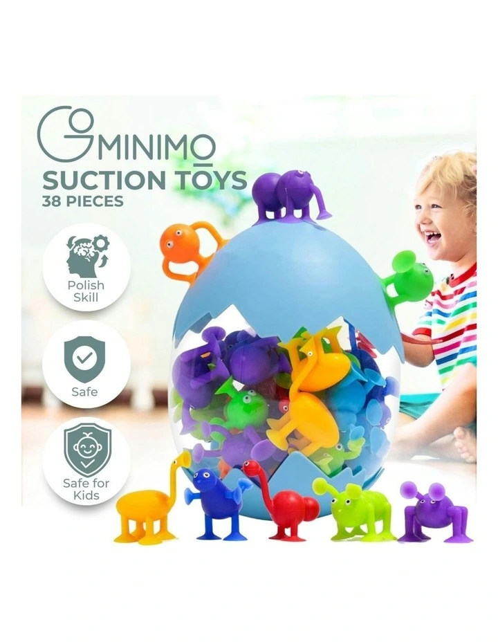 Bath Suction Cup Toys Silicone Suction Travel Window 38Pcs