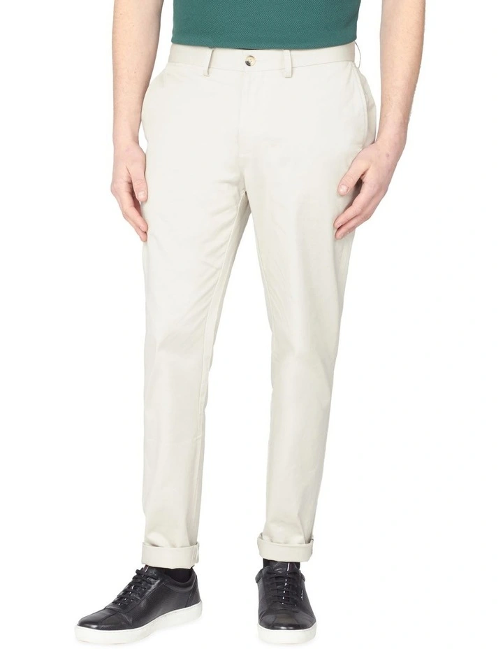 Organic Cotton Slim Stretch Pants Bone