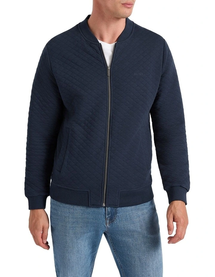 Dane Quilted Bomber in Peacoat