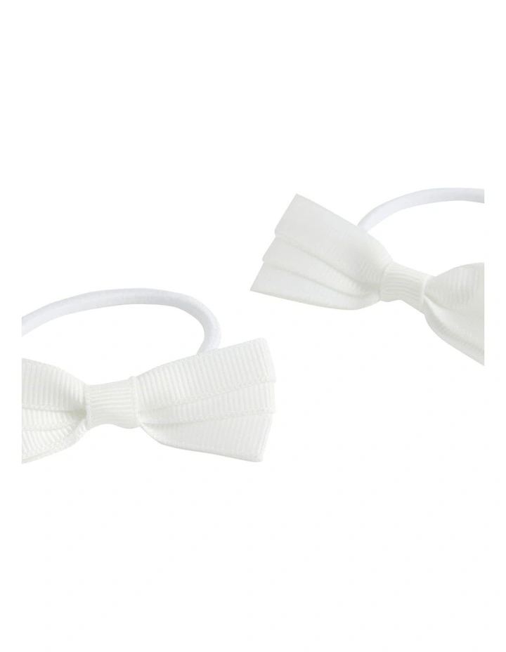 Grosgrain Bow Elastic Pack in White