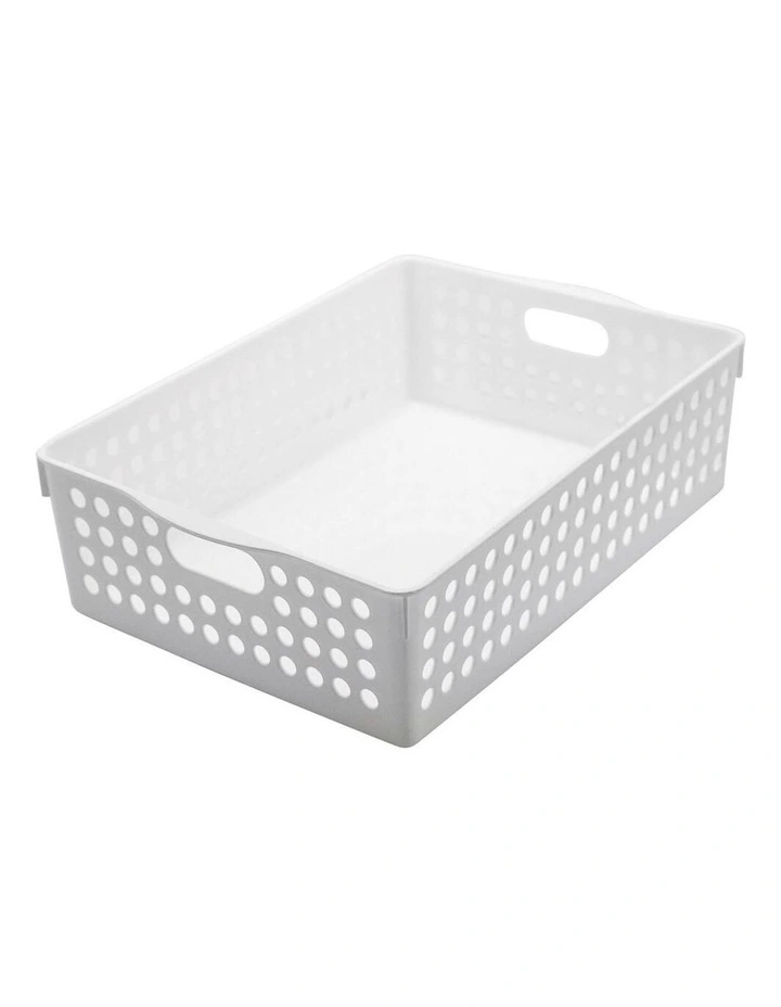 30cm Mode Basket Home Storage/Holder Cleaning Room Organiser White