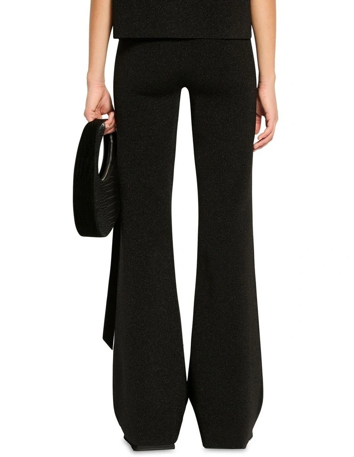 Jet Rib Sparkle Knit Pant in Black
