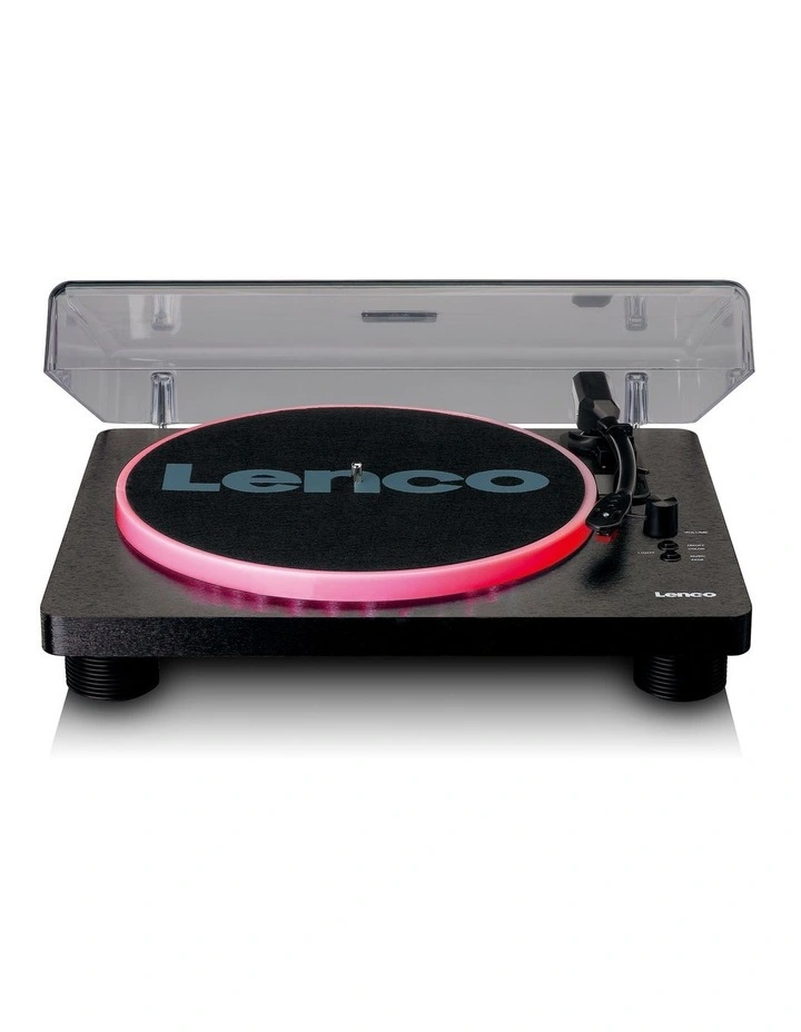 Turntable with LED Lights & Built-in Speakers in Black