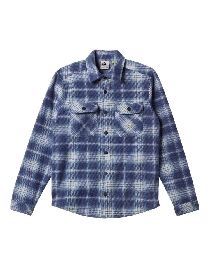 Surf Days Long Sleeve Fleece Shirt in Crown Blue