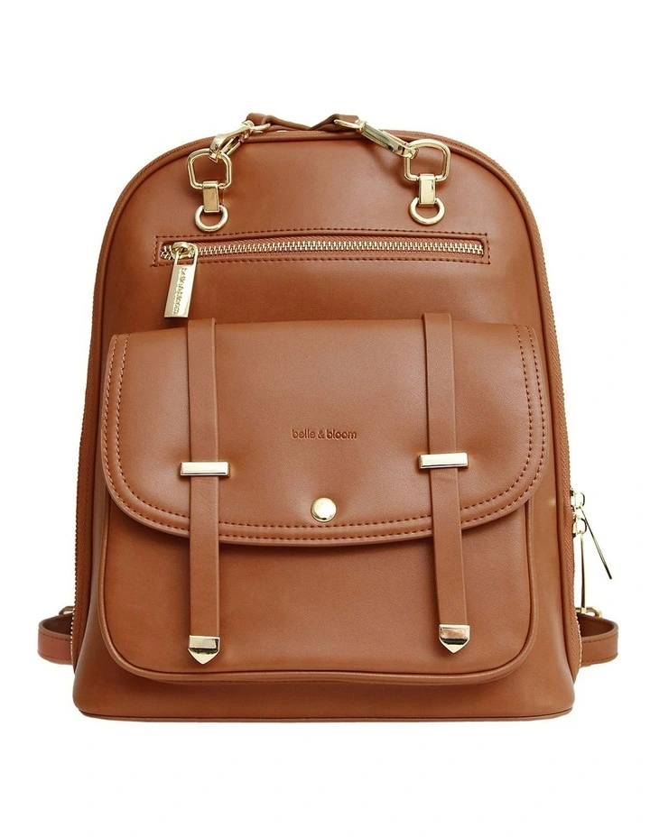 Ave Leather Backpack in Camel