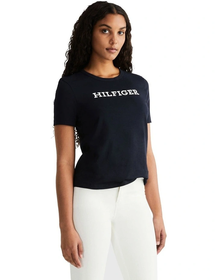Slim Fit Embroidery Tee in Blue