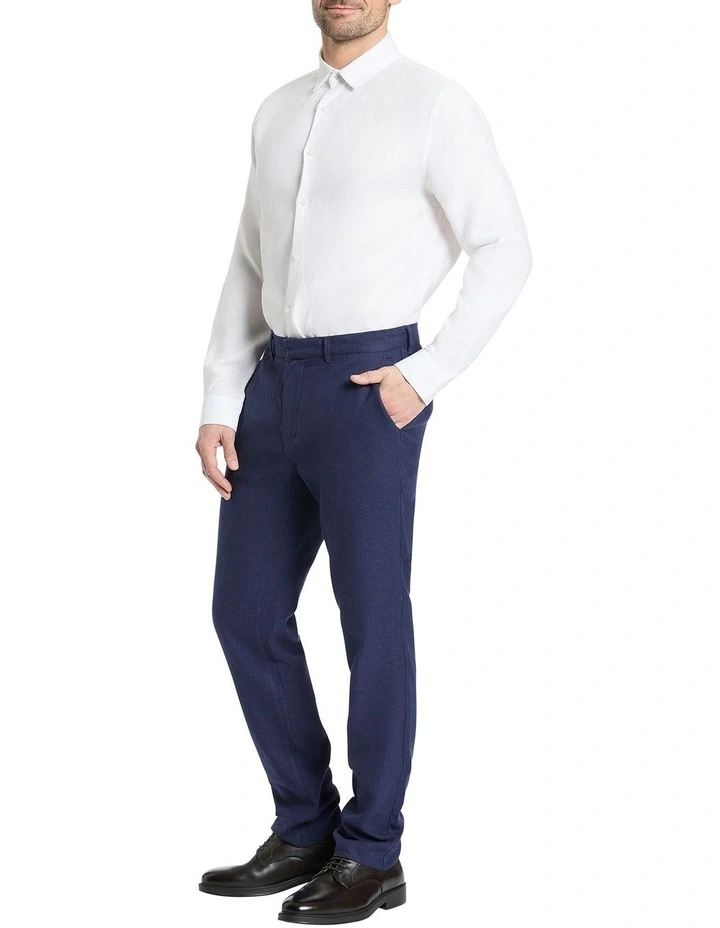Smith Tailored Linen Pant in Navy