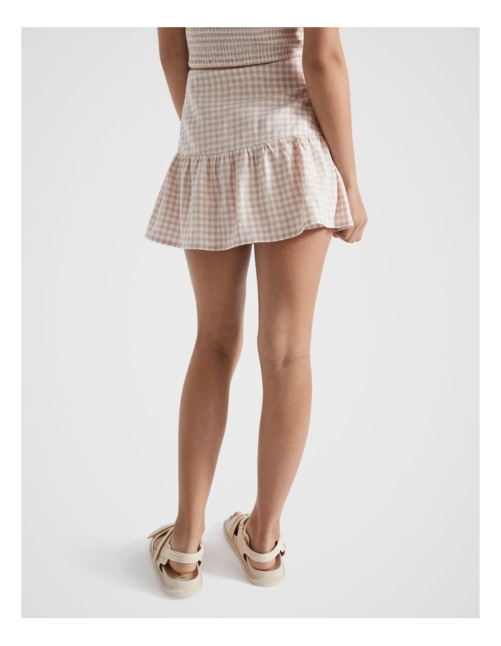 Gingham Skort in Neutral