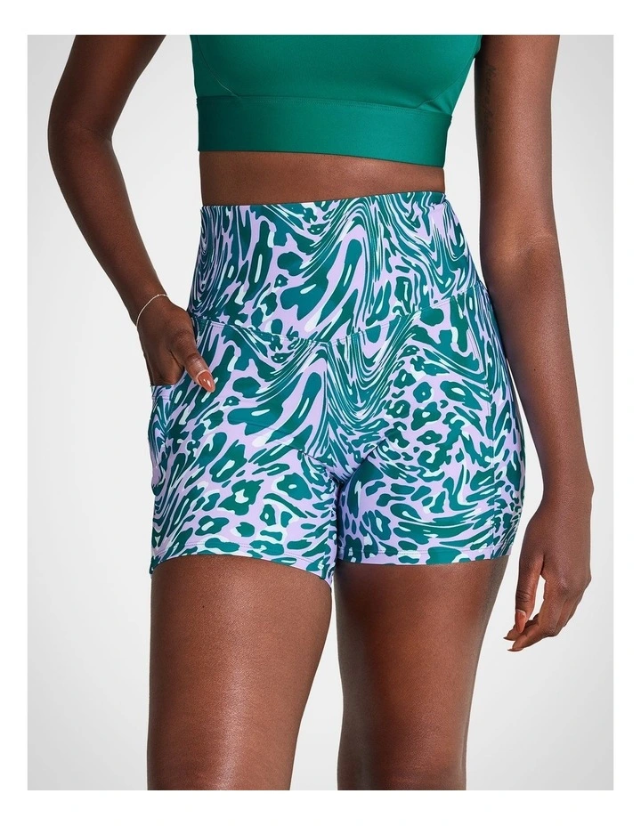 Statement Pocket Mid-Thigh Bike Shorts in Jewel Animal