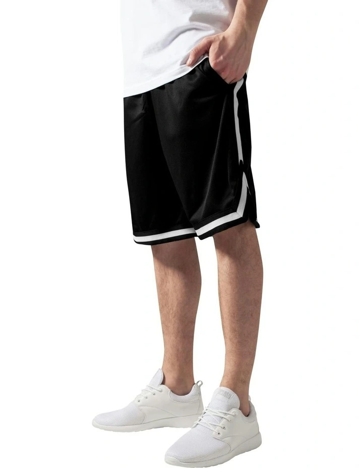 Stripes Mesh Short in Black/White
