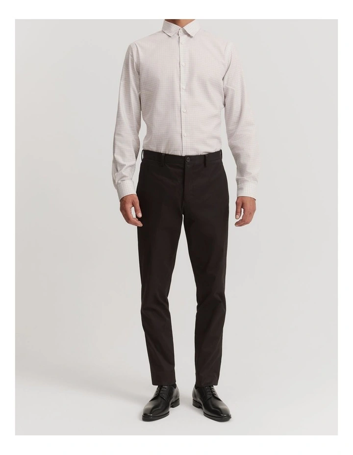 Slim Fit Cotton Stretch Pant in Black