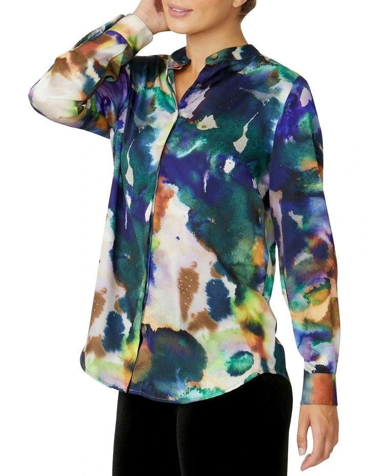 Aubrey Marble Shirt in Navy Multi