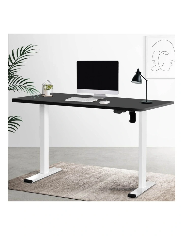 Electric Standing Desk 140cm in White/Black