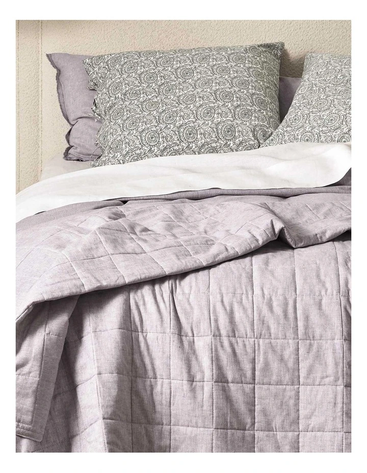 Chambray Coverlet in Lilac