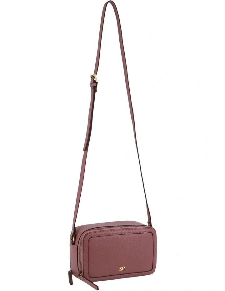 Pierre Cardin Leather Crossbody Camera Bag in Rose