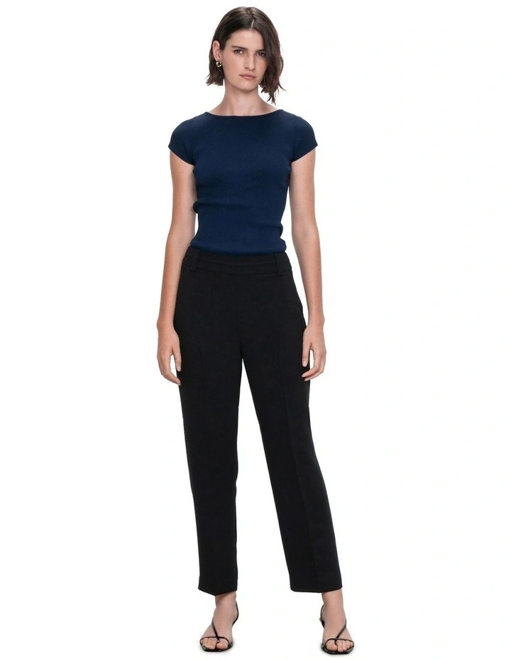Modern Weave Slim Cropped Pant in Black