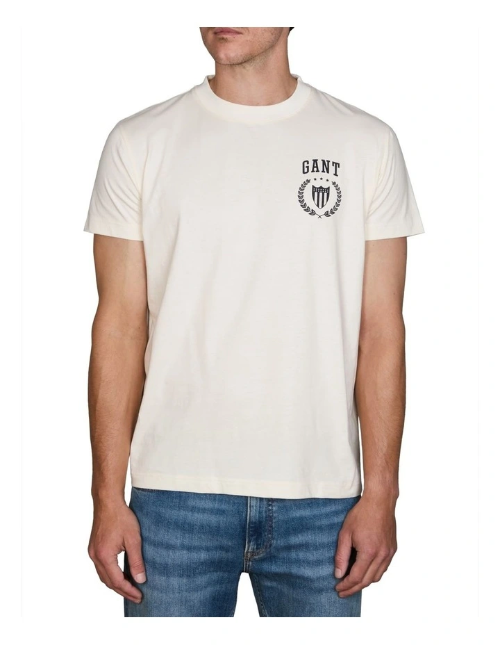 Crest Shield T-shirt in Cream