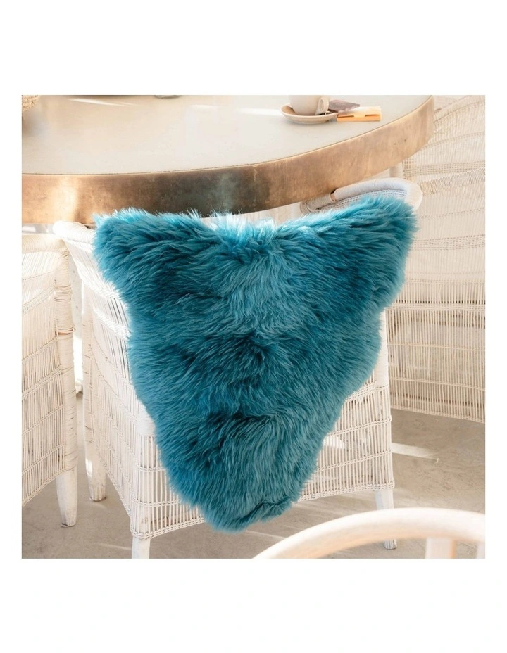 Long Wool Sheepskin Rug Double in Teal