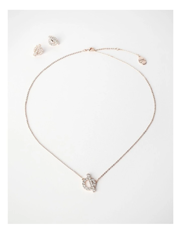 Diamante Buckle Boxed Jewellery in Rose Gold