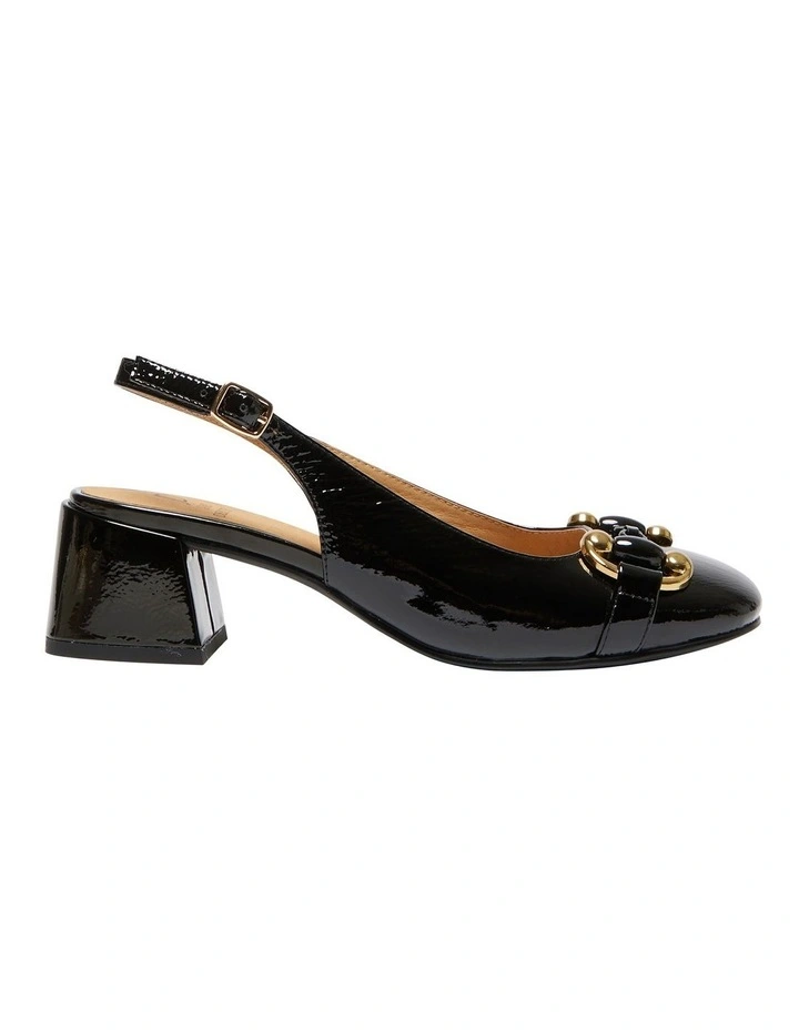 London Heeled Shoes in Black Patent