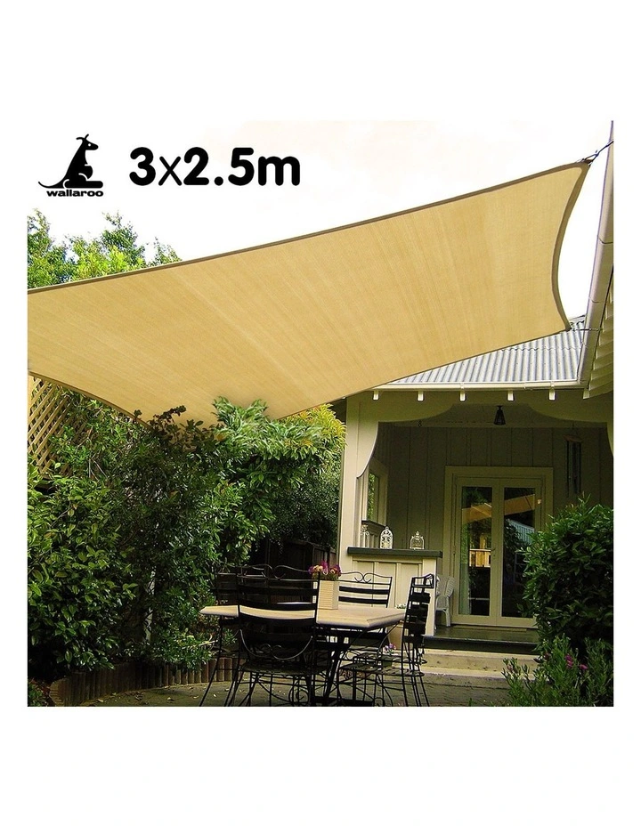 3x2.5m Rectangle Outdoor Canopy Sail Sun Shade Sand
