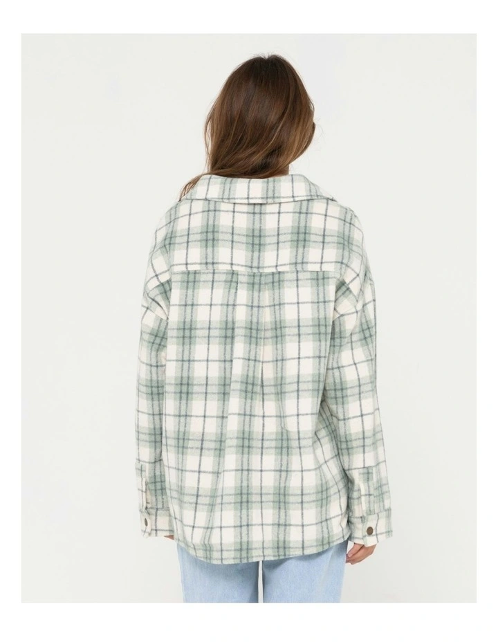 Stemming Long Sleeve Plaid Over Shirt in Green