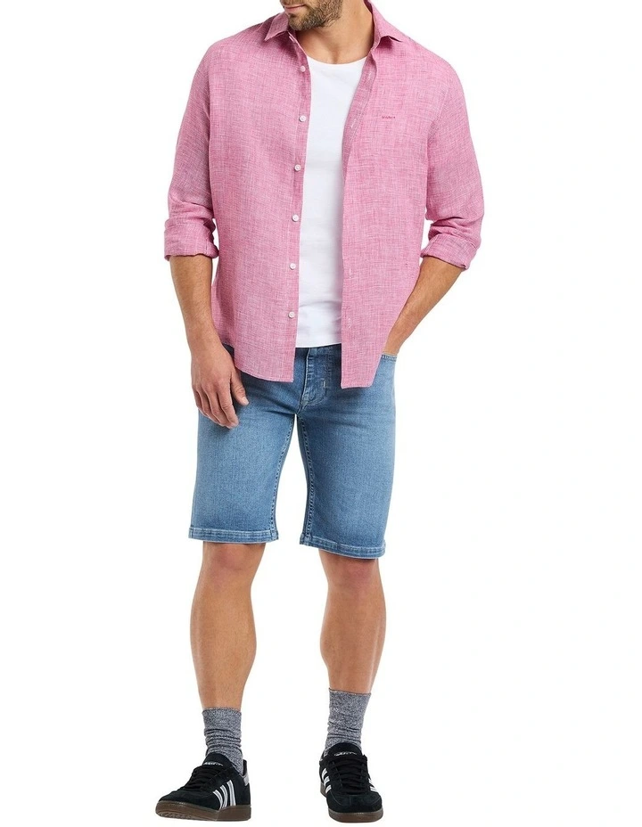 Freddie Linen Shirt in Magenta