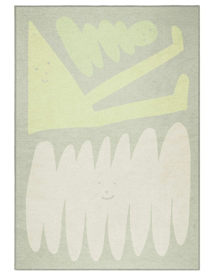 Friends Washable Chenille Area Rug in Neutral