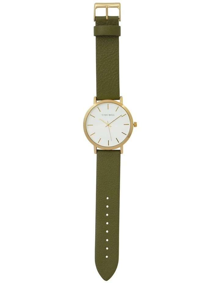 Classic Watch in Gold/White/Khaki